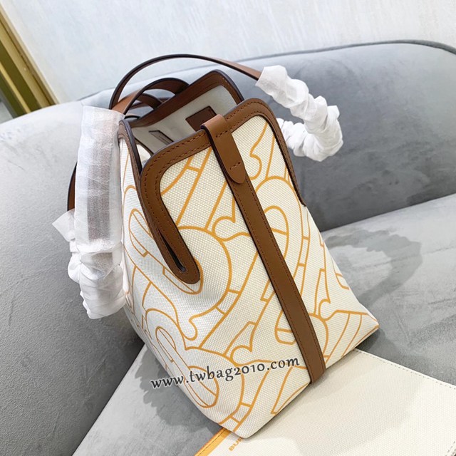 Burberry專門店新款帆布購物袋 巴寶莉棉質帆布手提托特包 yxb1415